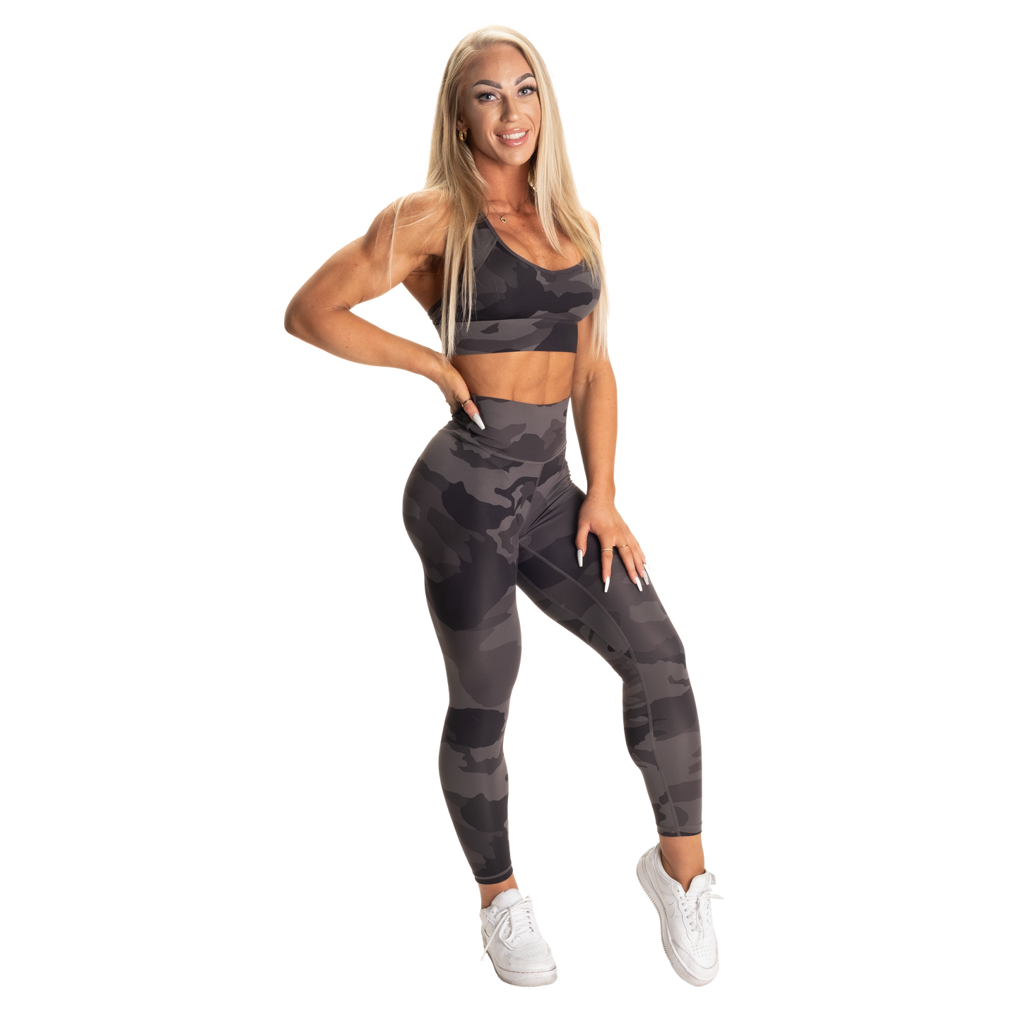 Better Bodies Core Sports Bra Charcoal Camo, Size XS