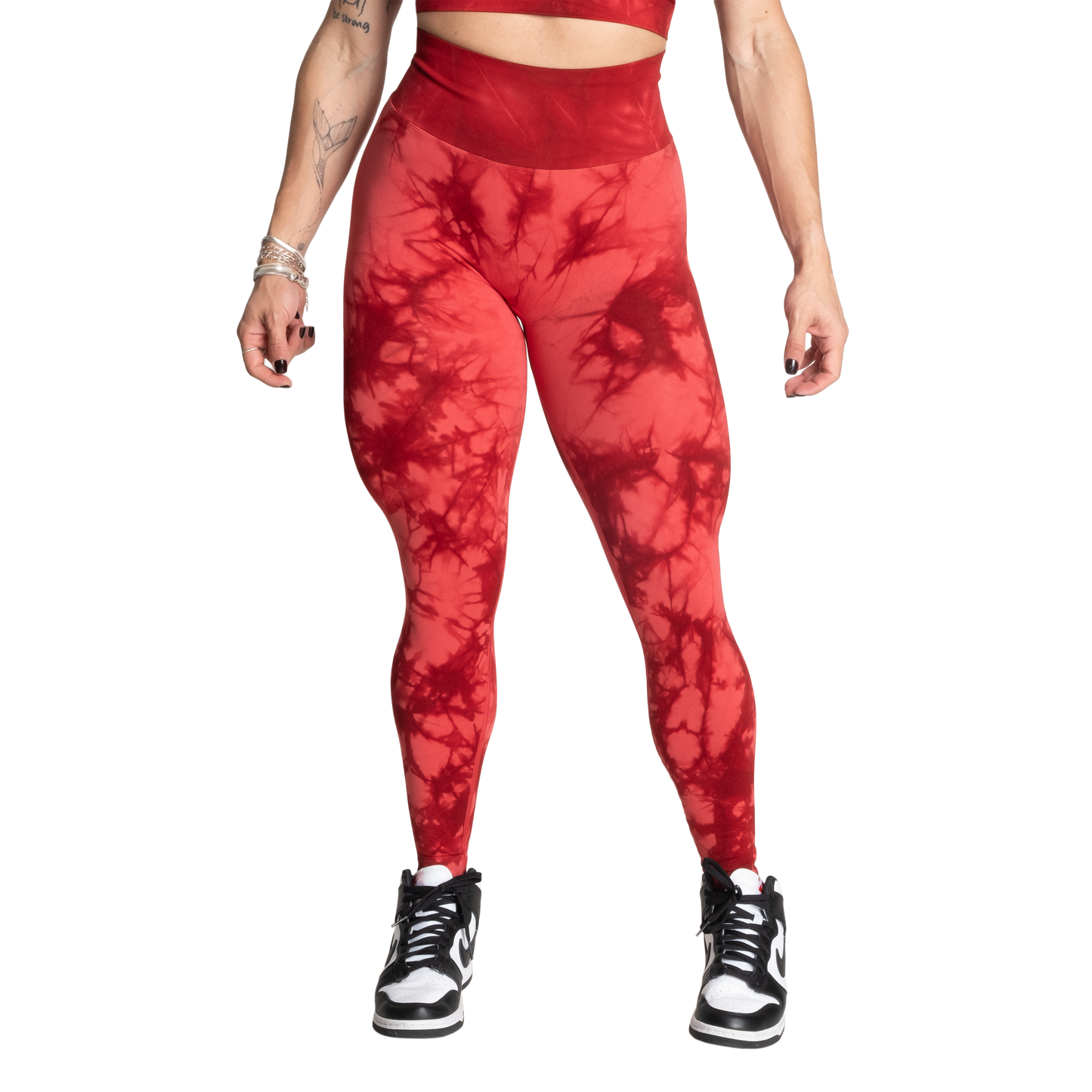 Better Bodies Entice Scrunch Leggings, Red Tie Dye