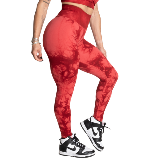 Better Bodies Entice Scrunch Leggings, Red Tie Dye