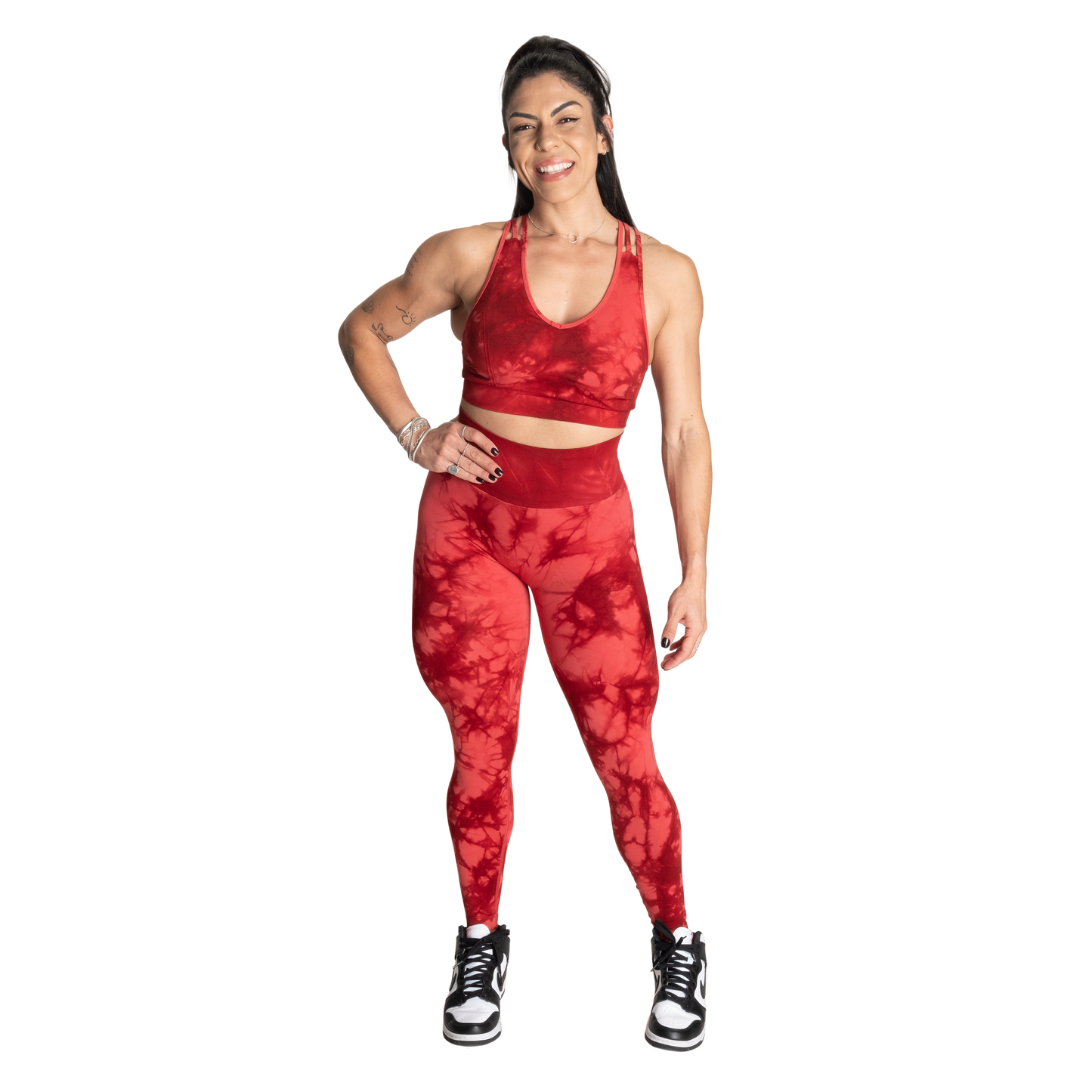 Better Bodies Entice Scrunch Leggings, Red Tie Dye