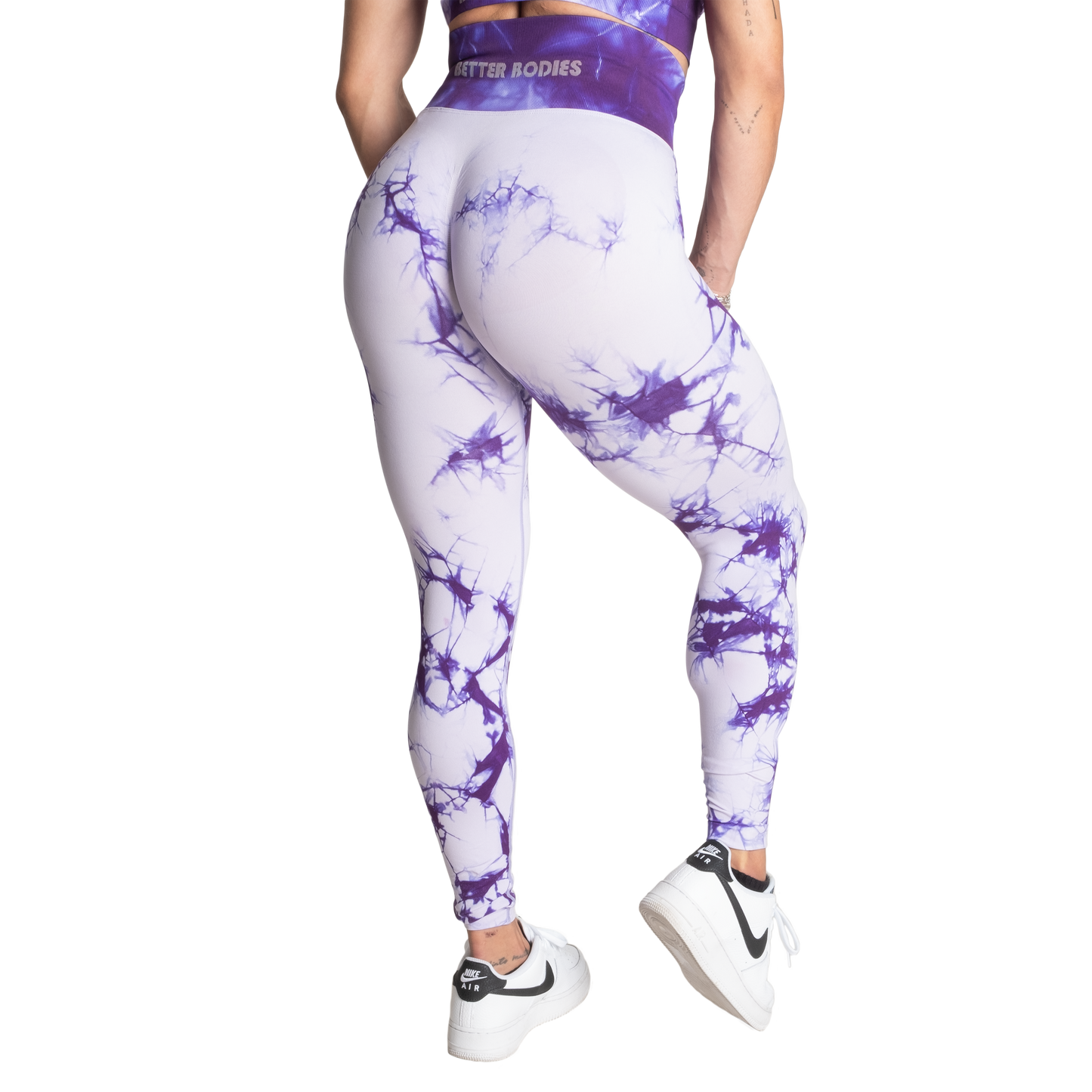 Better Bodies Entice Scrunch Leggings, Purple Tie Dye