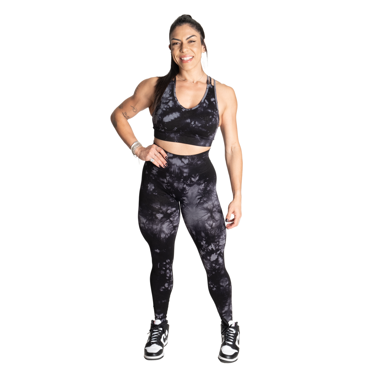 Better Bodies Entice Scrunch Leggings, Black Tie Dye