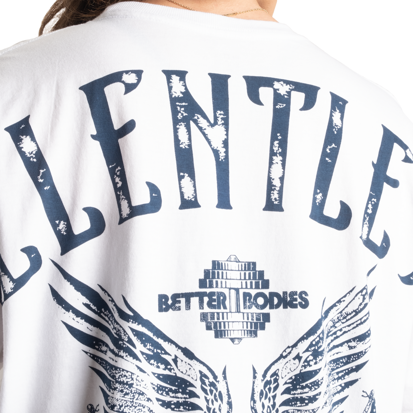 Better Bodies Relentless Oversized Tee, White/Blue