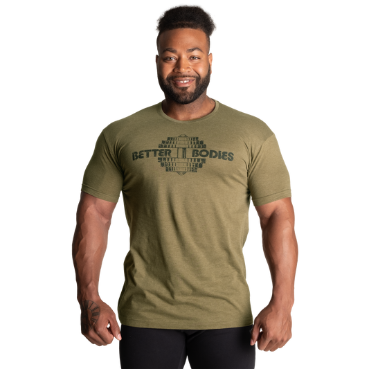 Better Bodies Recruit Tee, Army Green Melange