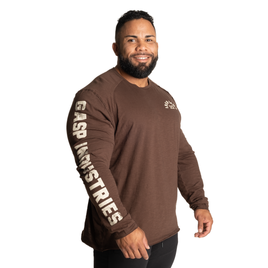 GASP Throwback Long Sleeve Tee, Timber