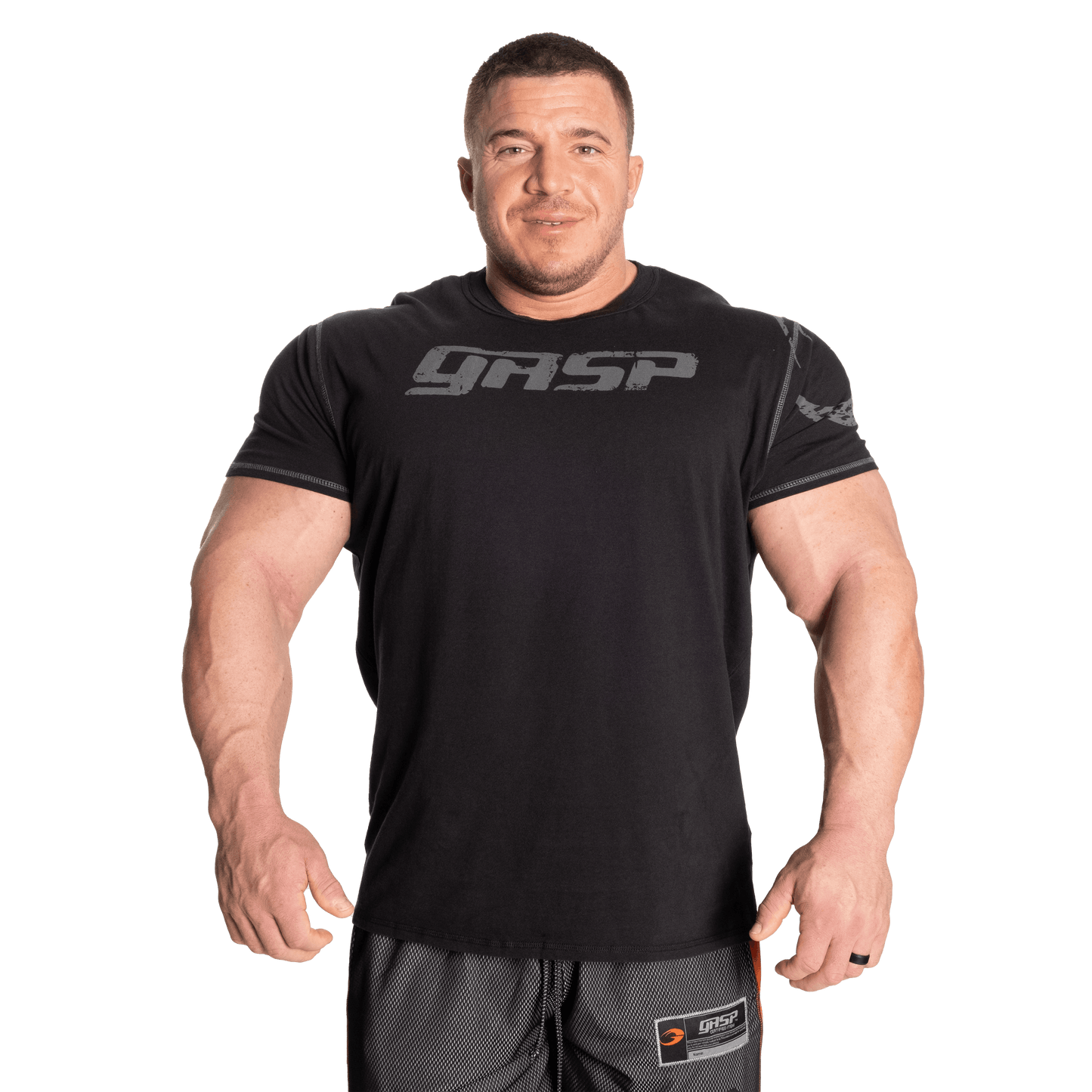 Gasp gym tee, washed black UUTUUS!