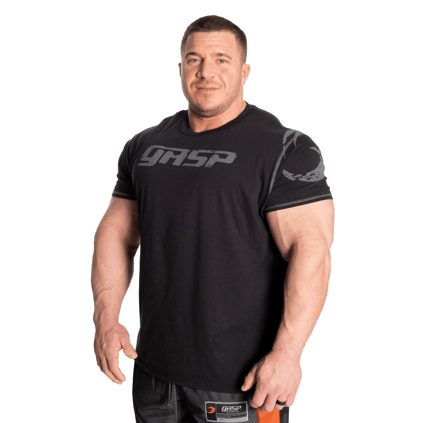 Gasp gym tee, washed black UUTUUS!