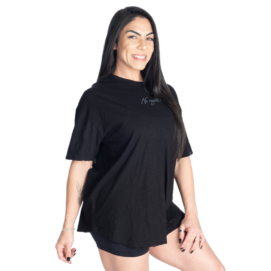 Better Bodies No Regrets Oversized Tee Musta - Naisten T-Paita