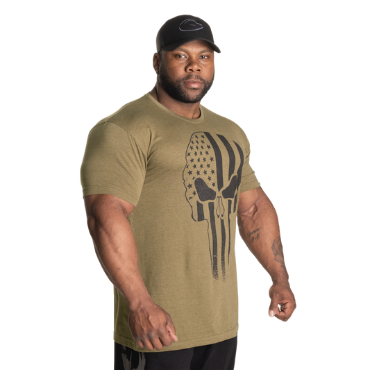 GASP Skull Standard tee, Army Green Melange