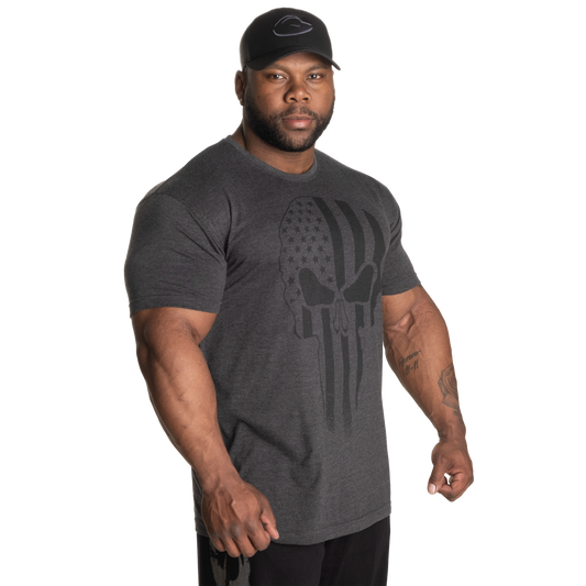 GASP Skull Standard tee, Dark Grey Melange