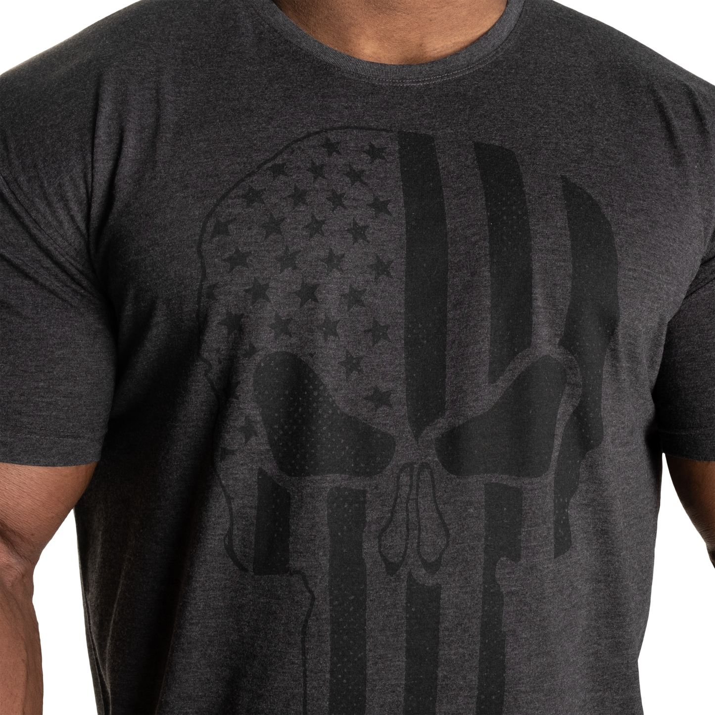 GASP Skull Standard tee, Dark Grey Melange