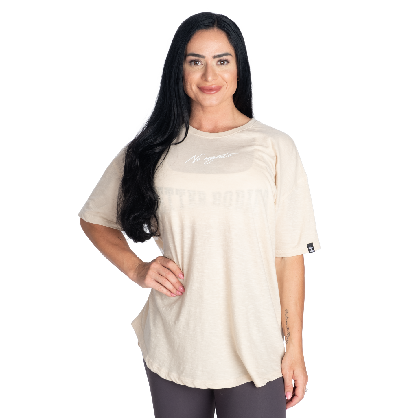 Better Bodies No Regrets Oversized Tee, Light Desert