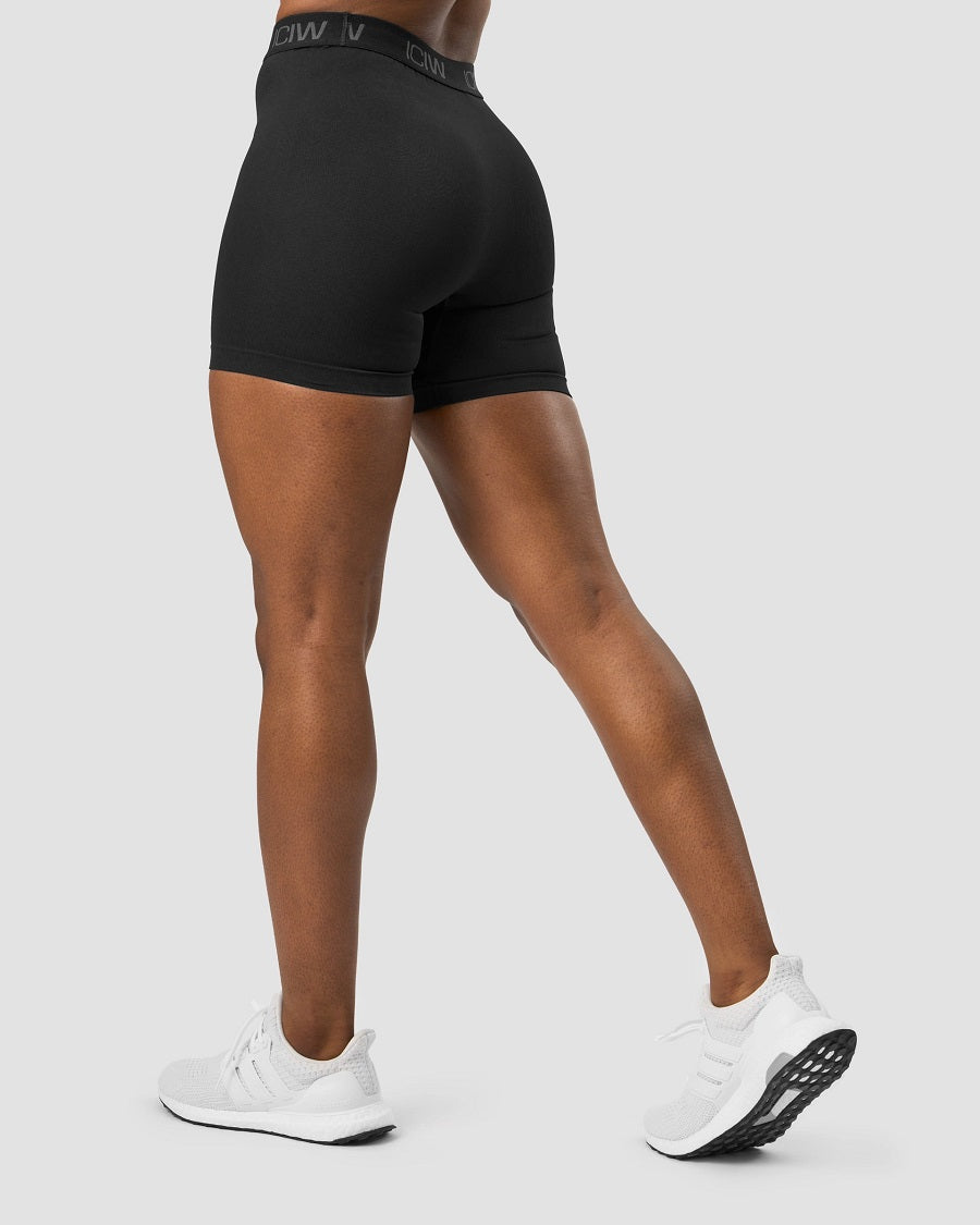 ICANIWILL Define Seamless Logo Shorts, Black S