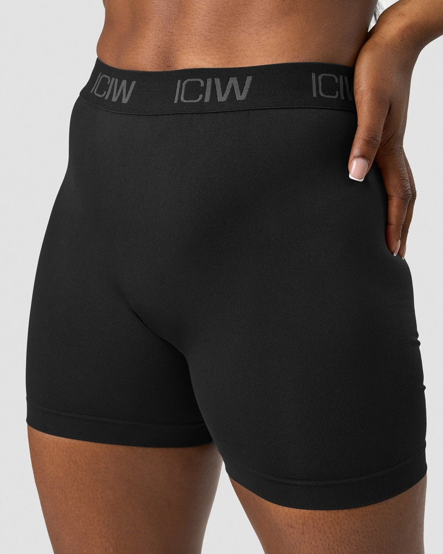 ICANIWILL Define Seamless Logo Shorts, Black S