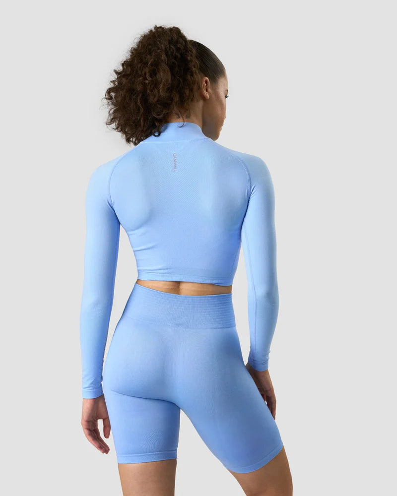 ICANIWILL DEFINE CROPPED 1/4 ZIP DAISY BLUE