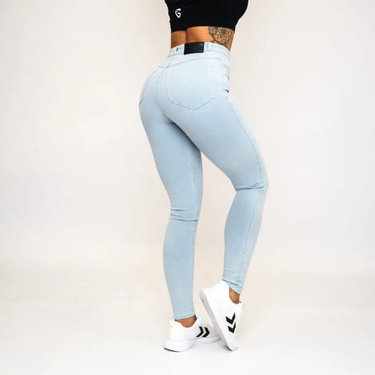 Embrace High Waist Denim Jeans, Sky Blue
