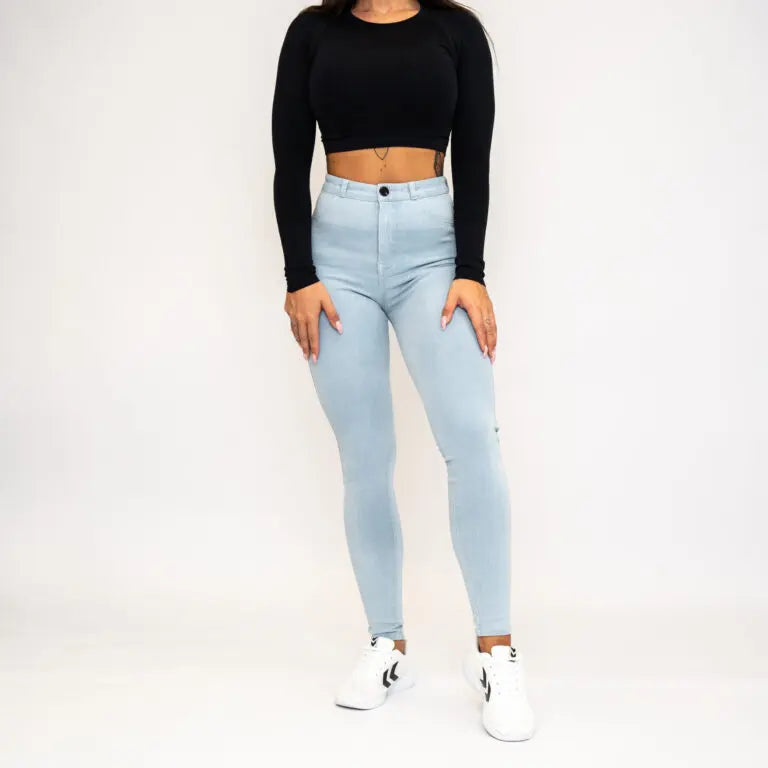 Embrace High Waist Denim Jeans Sky Blue UUTUUS!