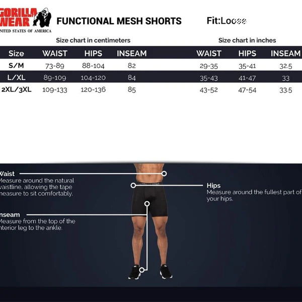 Gorilla Functional mesh shorts Black/White