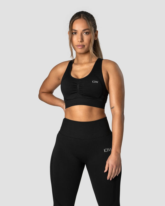 ICANIWILL Rush Seamless Sports Bra, Black