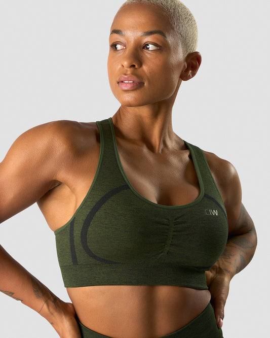 ICANIWILL Rush Seamless Sports Bra Dark Green