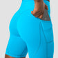 ICANIWILL Scrunch V-Shape pocket biker shorts, blue