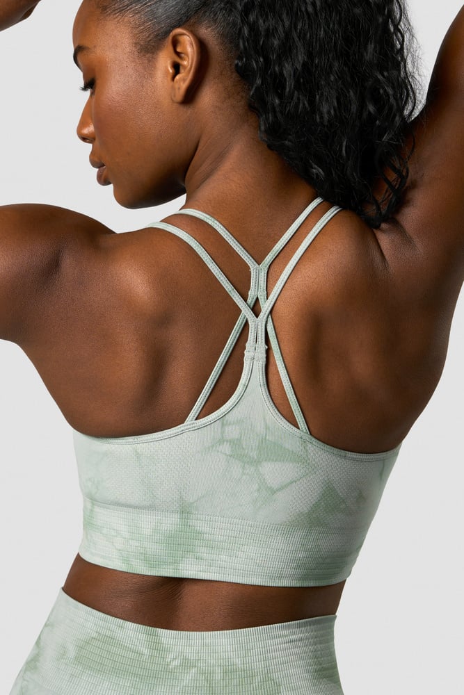 ICANIWILL Define Seamless Tie Dye Sports Bra, Light Sea Green, S