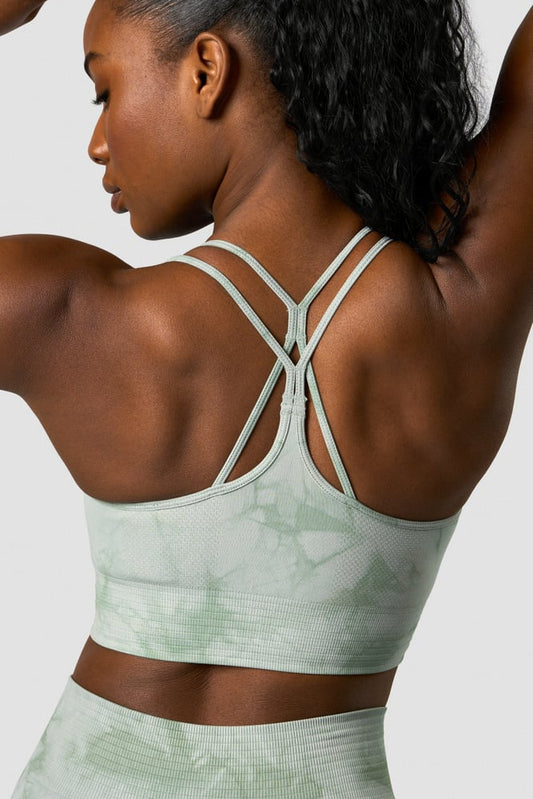 ICANIWILL Define Seamless Tie Dye Sports Bra, Light Sea Green, S