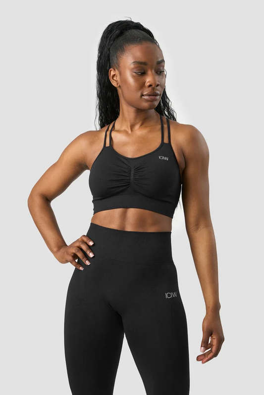 ICANIWILL Define Seamless Scrunch Sports Bra Black