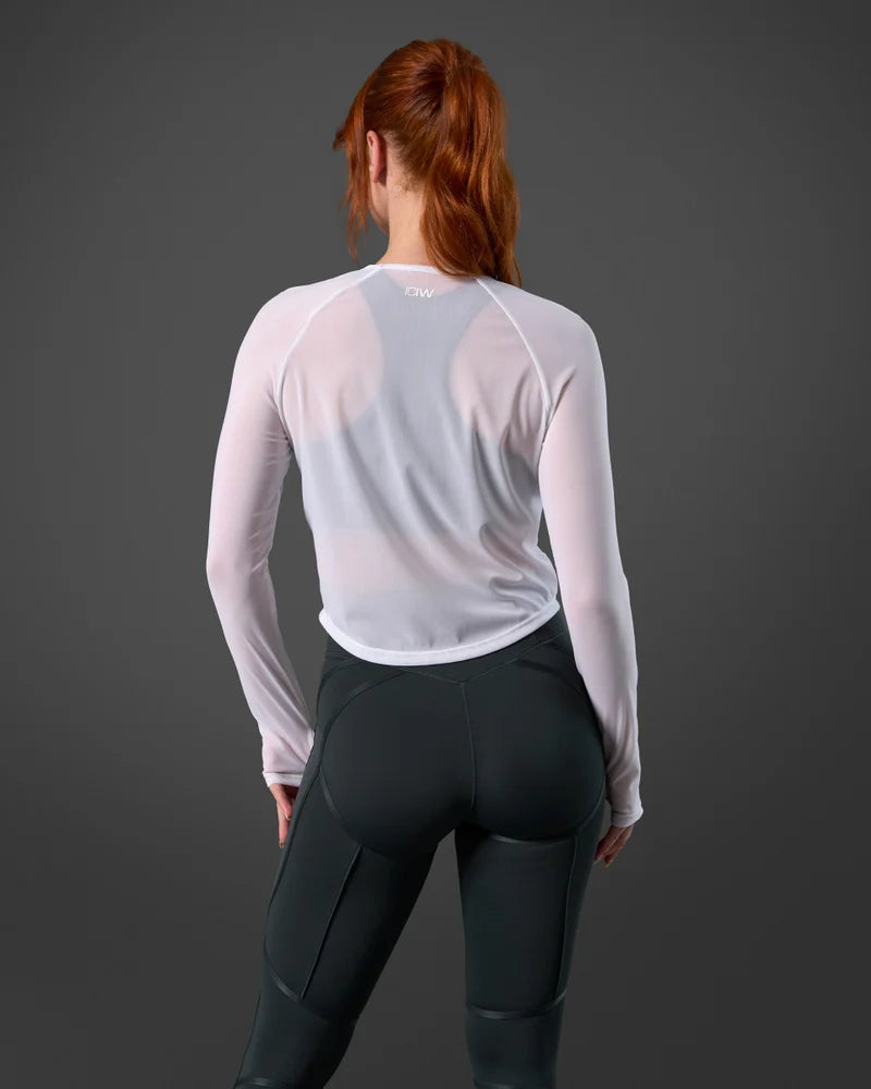 ICANIWILL REBOOT MESH LONG SLEEVE WHITE