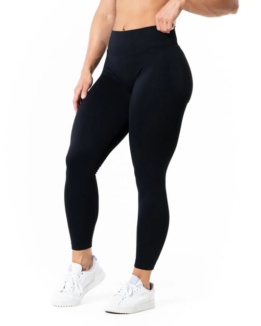 RELODE Aura Seamless Scrunch Musta - Naisten Leggingsit
