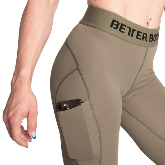 Better Bodies Highbridge Tights Washed Green, Size S