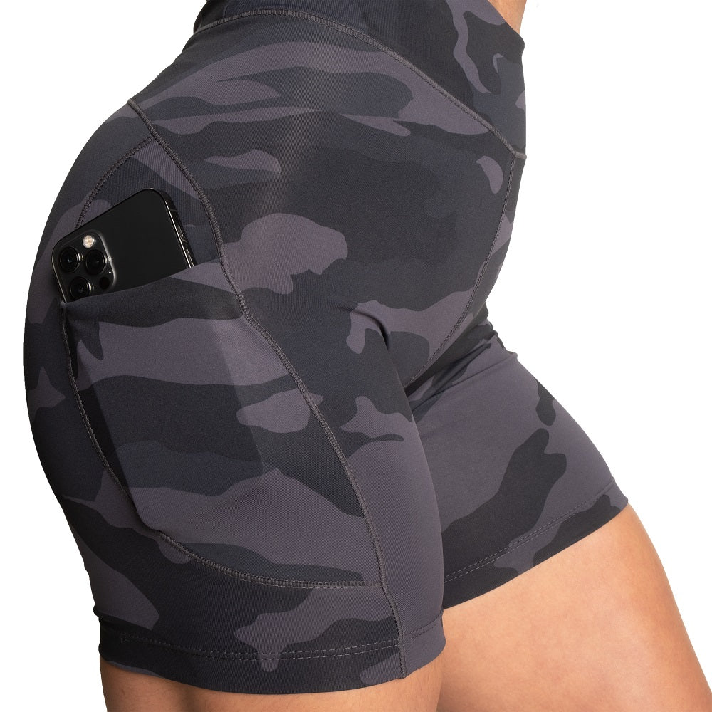 Better Bodies High Waist Shorts, Dark Camo