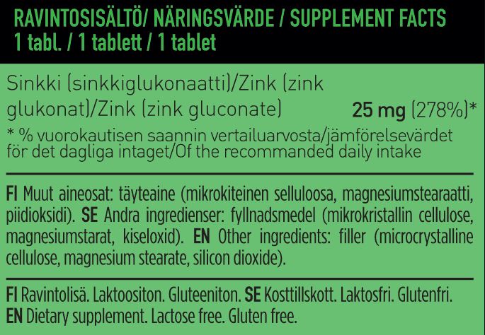 M-NUTRITION Zink Gluconate 25mg, 60 tabl.