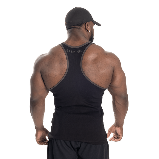 GASP Ribbed T-back Black