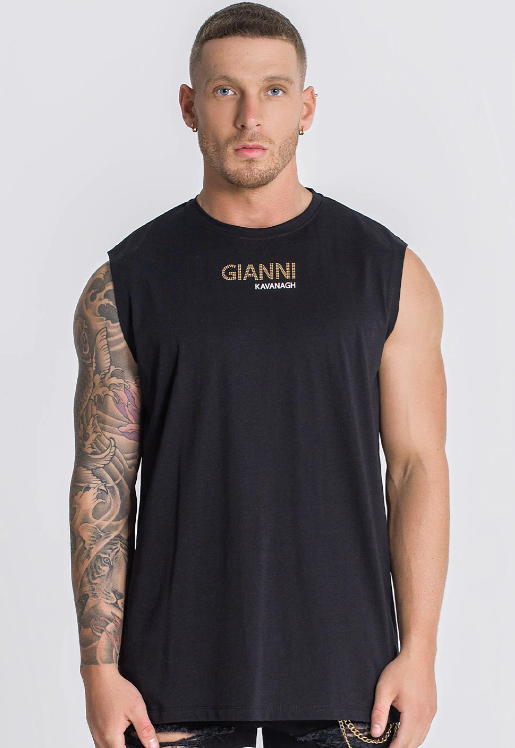 GIANNI KAVANAGH Black Gianni Tank Top, M
