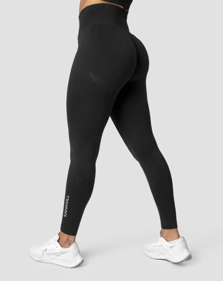 ICANIWILL Scrunch Seamless Tights Black L