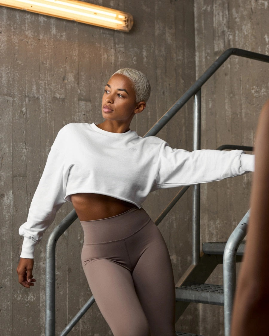 ICANIWILL Nimble Cropped Crewneck White
