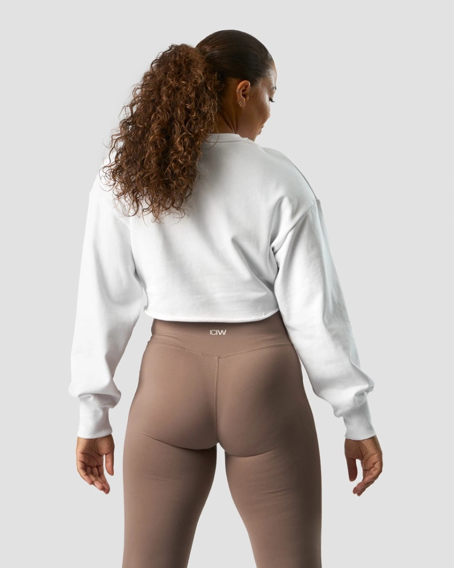 ICANIWILL Nimble Cropped Crewneck White