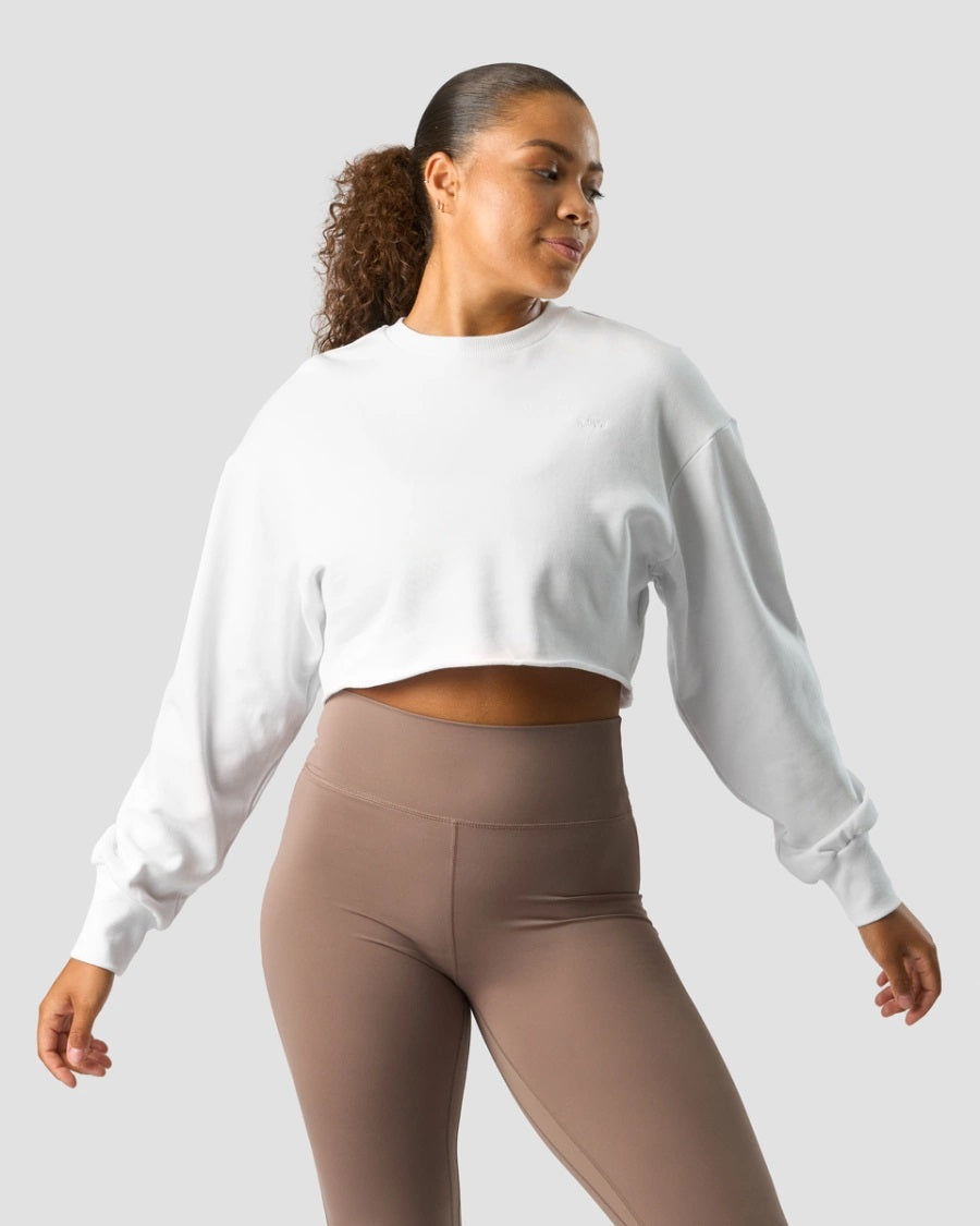 ICANIWILL Nimble Cropped Crewneck White