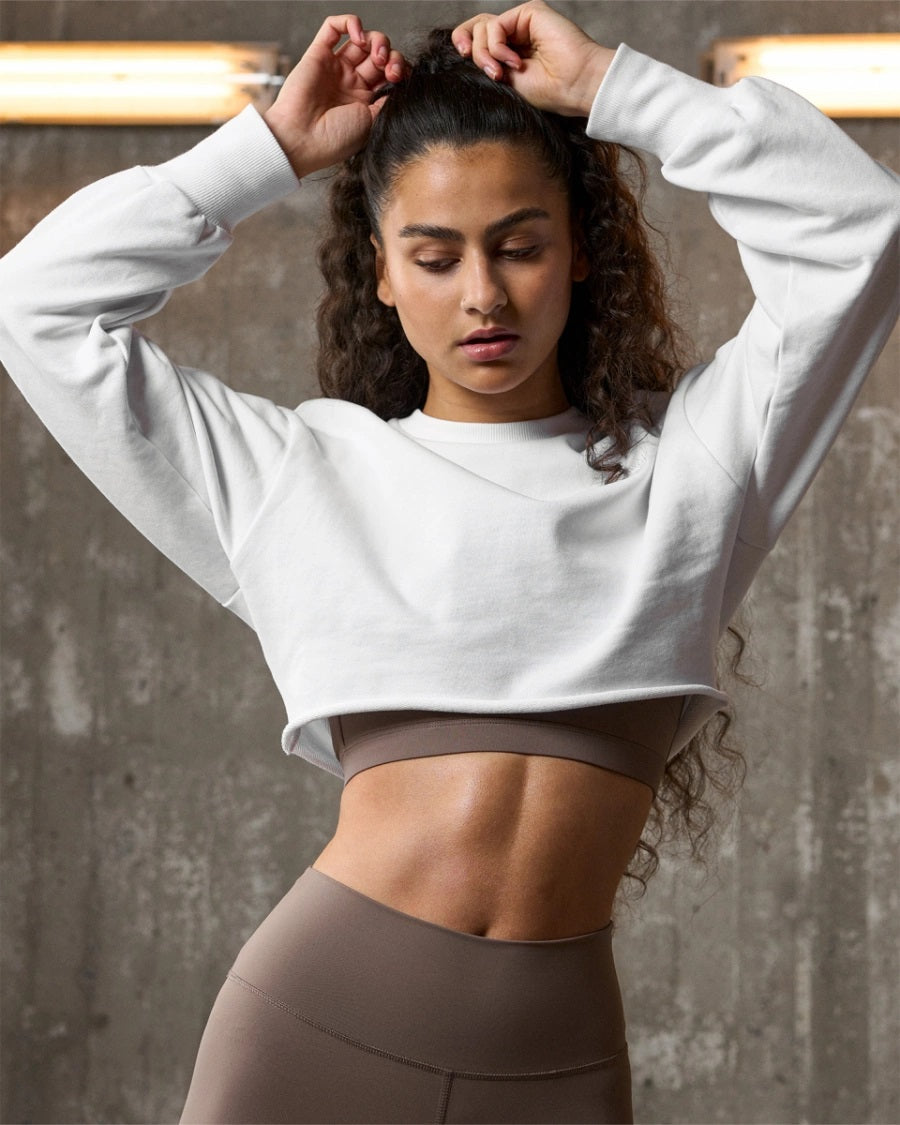 ICANIWILL Nimble Cropped Crewneck White