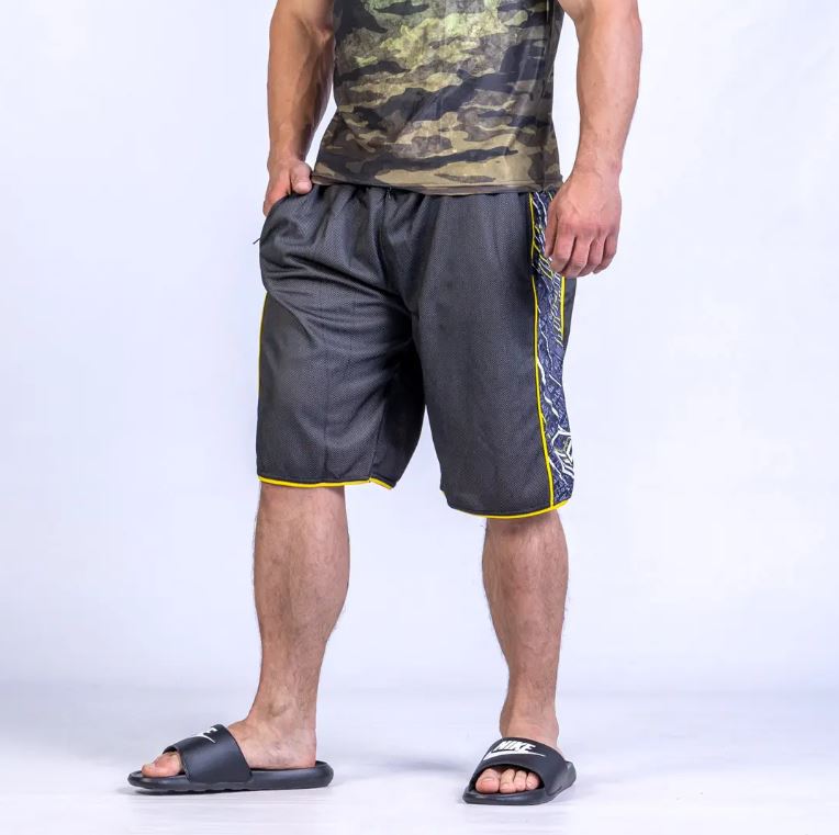 GAZOZ Mesh Shorts Grey/Yellow