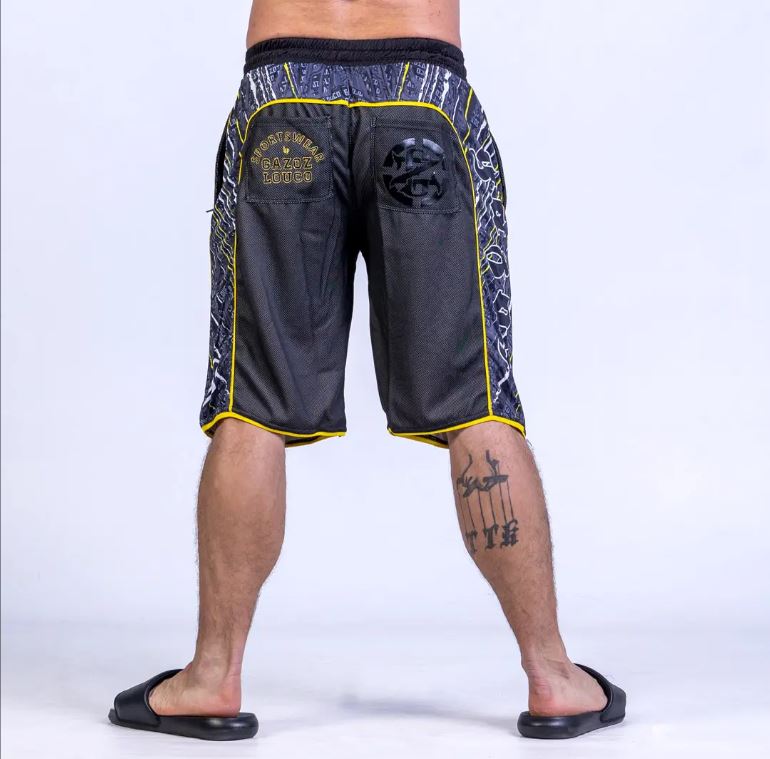 GAZOZ Mesh Shorts Grey/Yellow