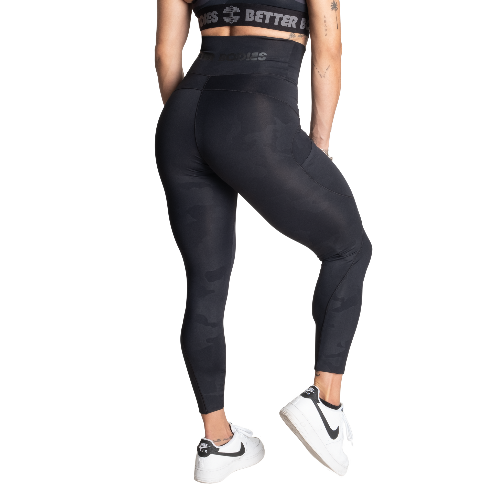 Better Bodies High Waist Tights Black Camo fit4you.fi