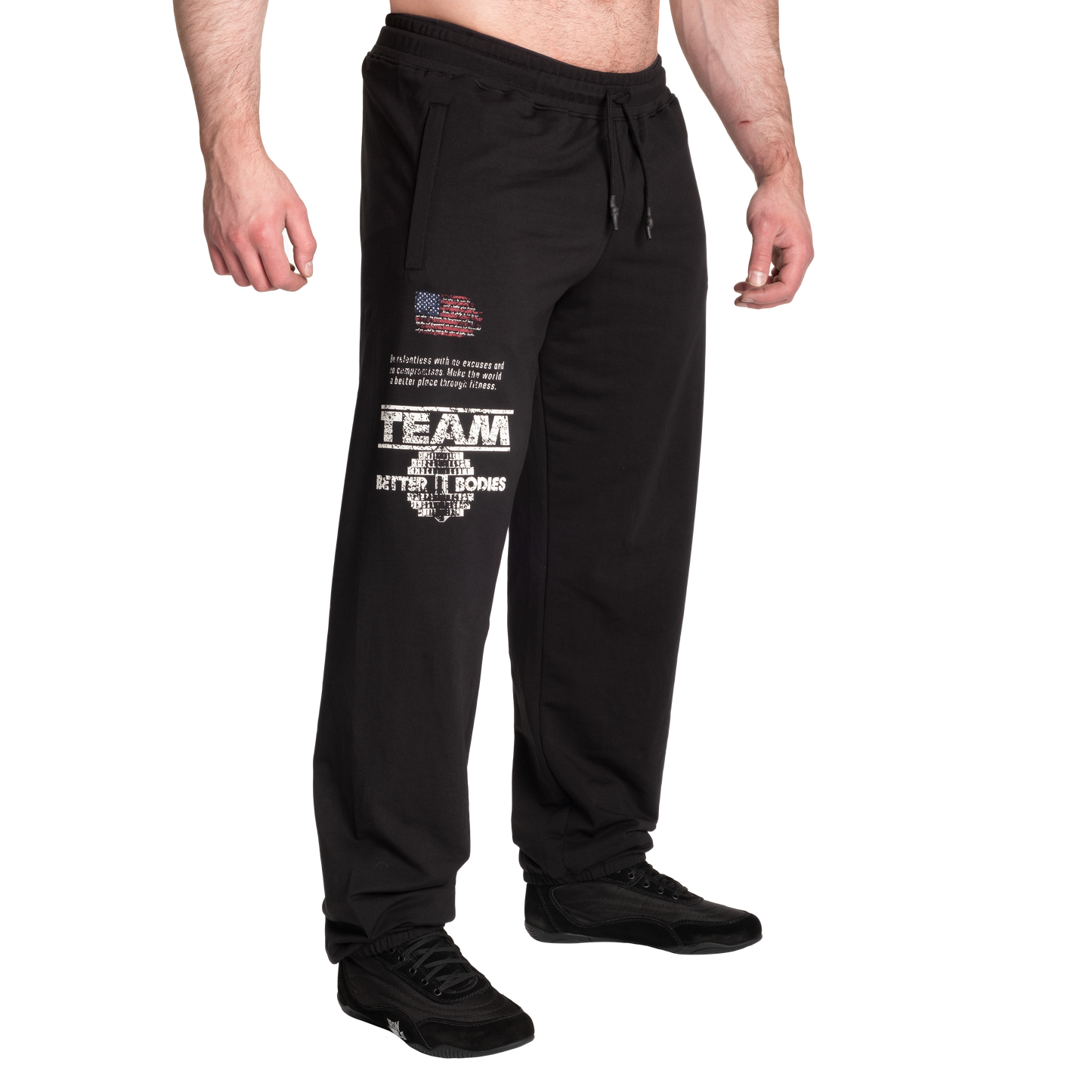 Better Bodies Core Stanton Sweatpants, Black/White