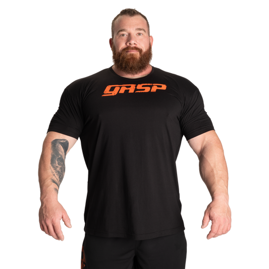 GASP Legacy Gym tee, Black/Flame