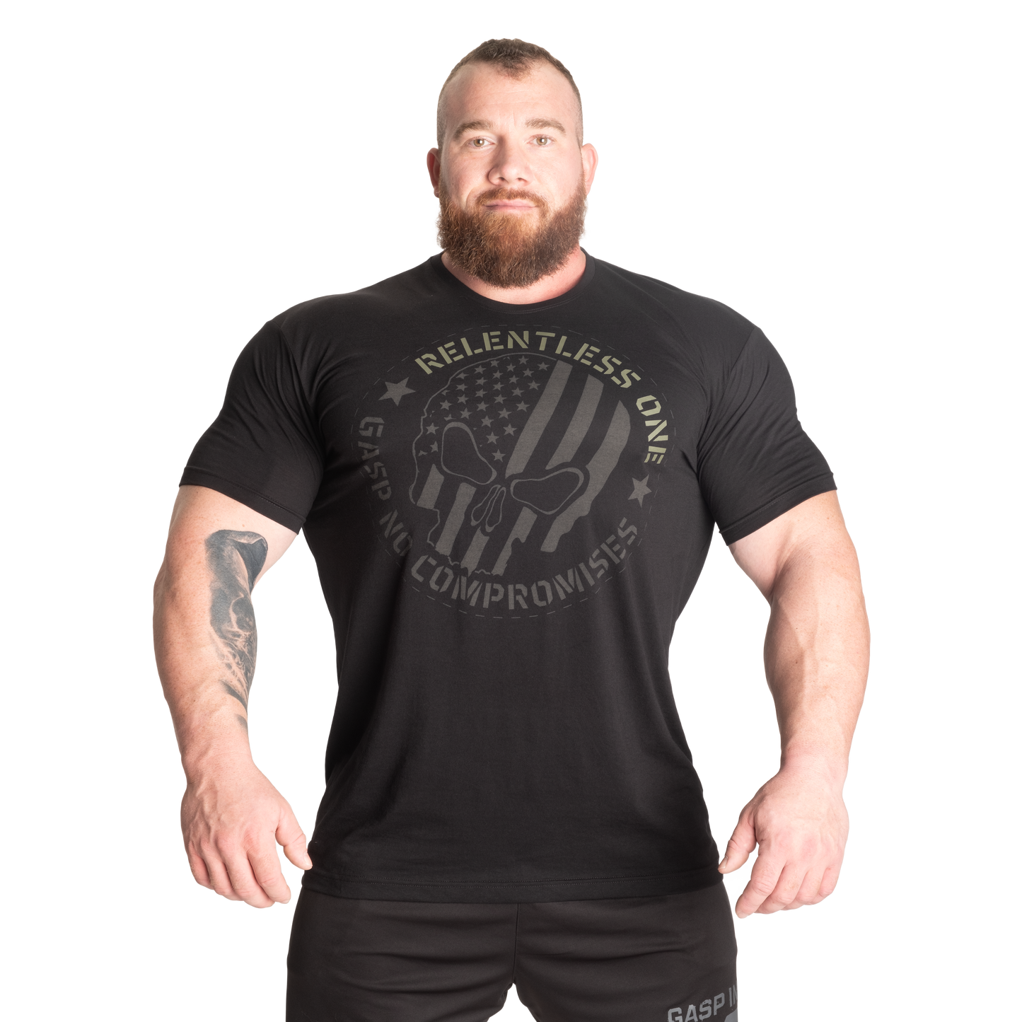 GASP Relentless One Tee, Black/Green, UUTUUS!