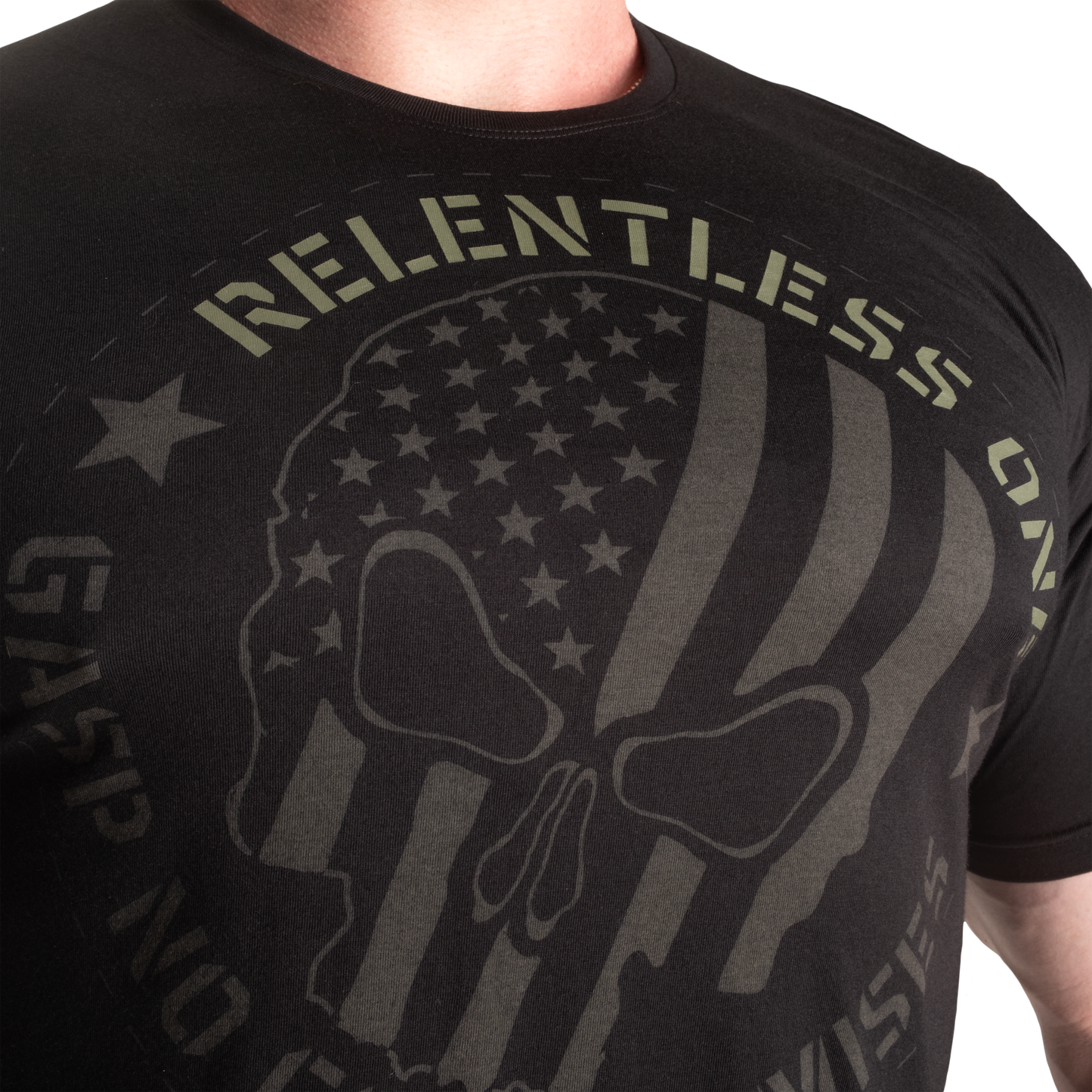 GASP Relentless One Tee, Black/Green, UUTUUS!