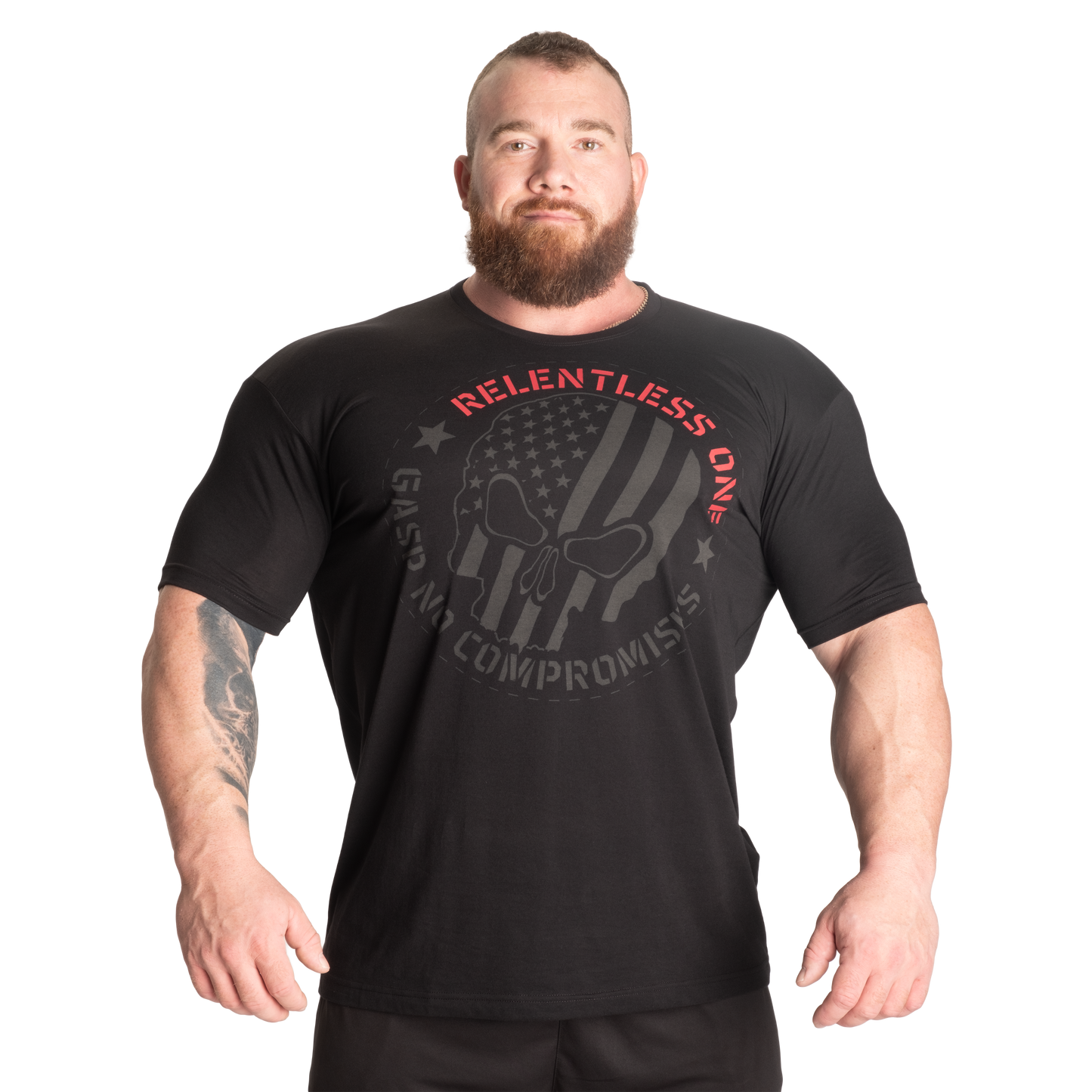 GASP Relentless One Tee, Black/Red, UUTUUS!