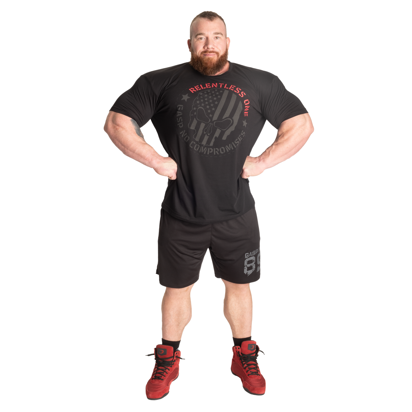 GASP Relentless One Tee, Black/Red, UUTUUS!