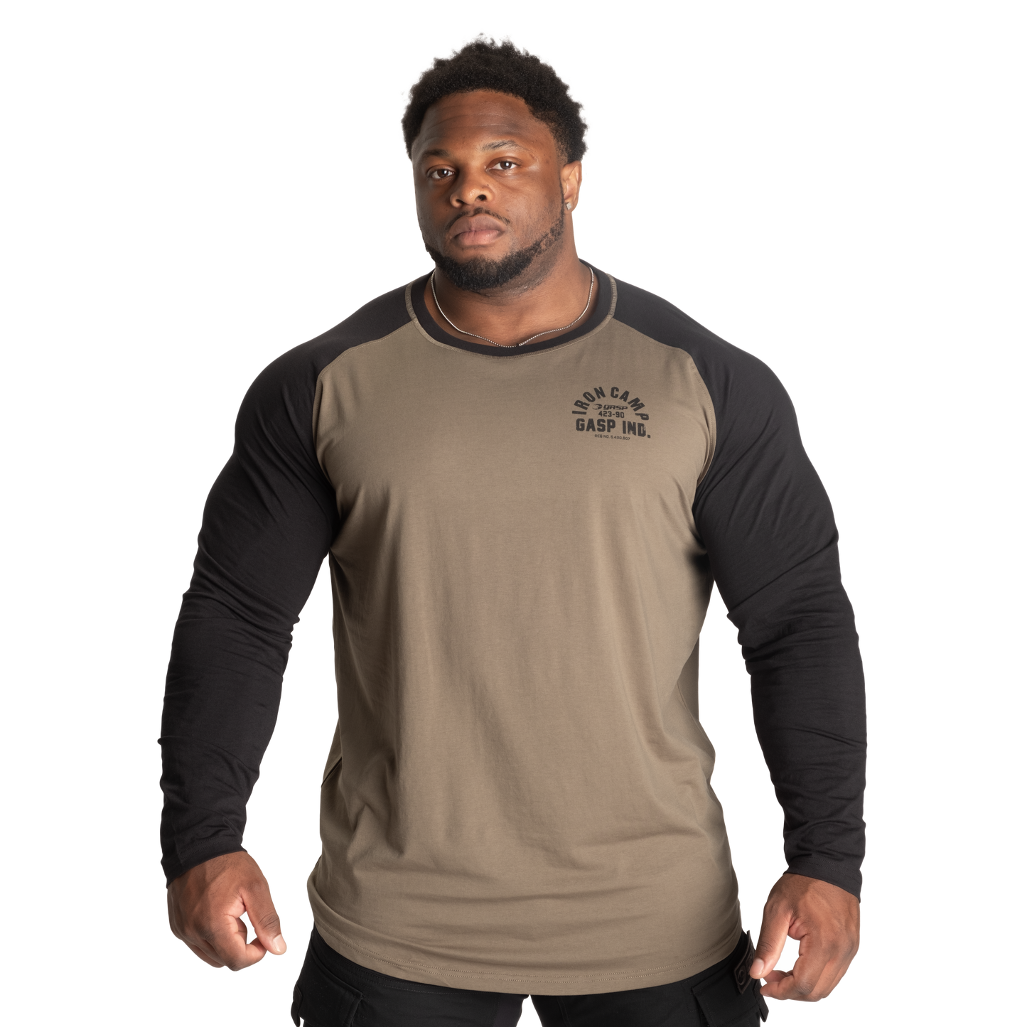 GASP Iron Camp Raglan LS, Washed Green/Black, UUTUUS!